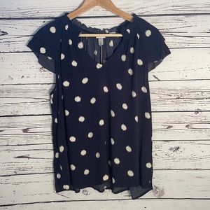A New Day medium Navy polka dot tank NWT